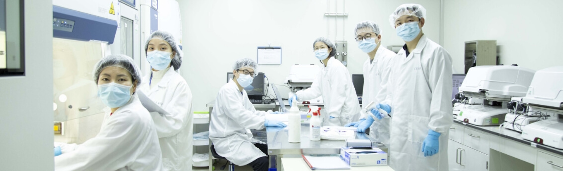 A group of people working in a laboratory.